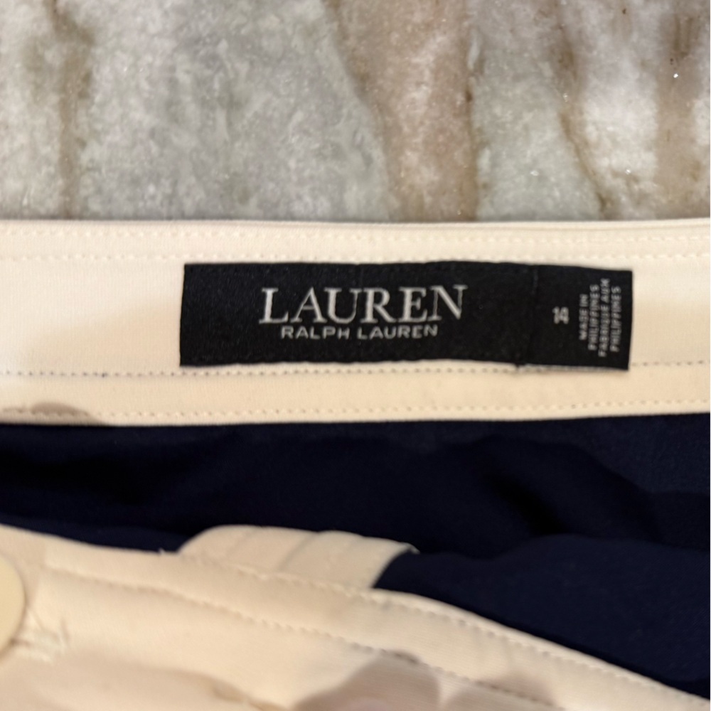 NWT Women’s LAUREN RALPH LAUREN Button front two tone pencil skirt- Size 14 - Picture 9 of 9